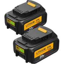 2 Pack DCB200 20V 6.0Ah Battery Replacement for Dewalt 20V Battery DCB206 DCB205 DCB204