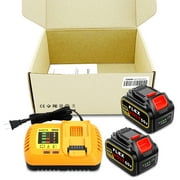 2 Pack DCB609 20v/60v Max 9.0Ah Battery with charger Combo for DEWALT 20v 60v 9Ah DCB609-2 6.0Ah DCB606-2 Flexvolt Battery and Charger DCB118 Kit 20V Max XR 8.0Ah 6Ah 5Ah 4Ah Lithium Battery+Charger