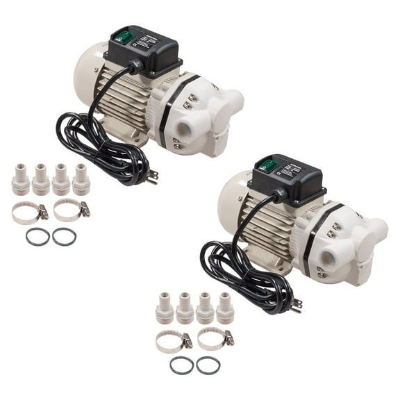 2 PAck DEF Transfer Pump for Diesel Exhaust Fluid  Electric 115V Diaphragm Transfer Pump 1/2HP 3400RPM, 10.5 US GPM Flow, Polypropylene Body, Compatible with AdBlue, Urea & Water