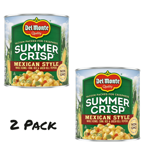 ( 2 Pack) DEL MONTE SUMMER CRISP Mexican Style Corn, Canned Vegetables, 11 oz Can