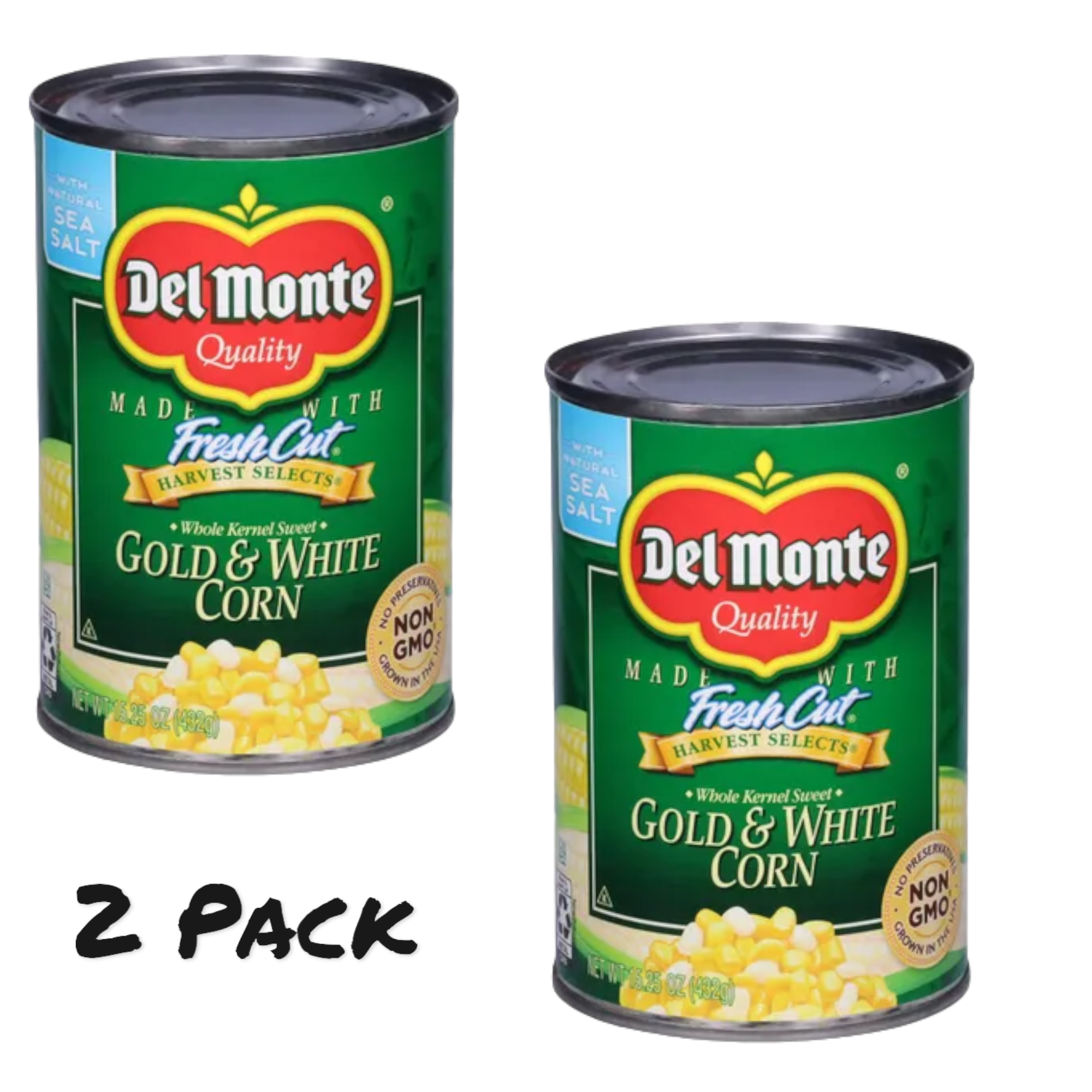 2 Pack ) DEL MONTE Sweet Gold and White Whole Kernel Corn, 15.25
