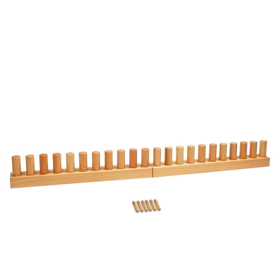 2-Pack DIY Chunky Knit Blanket Loom, 30.2-inch Long Beech Wood Base with Solid Wood Pegs, Stackable for Portability, Expandable Connections, and Clear Coating (without Brand Name)