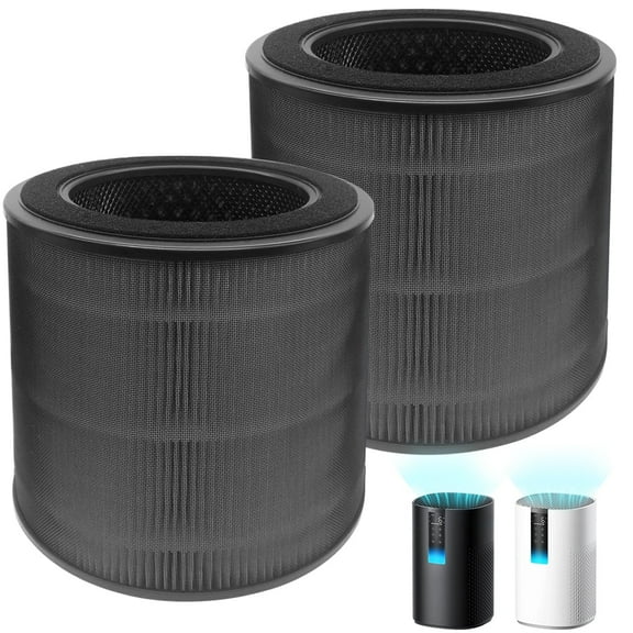 2 Pack DR-HAP005S Replacement Filters Compatible with Dreo Air Purifier, True H13 HEPA Filter, All-Round Powerful Filtration (Black)