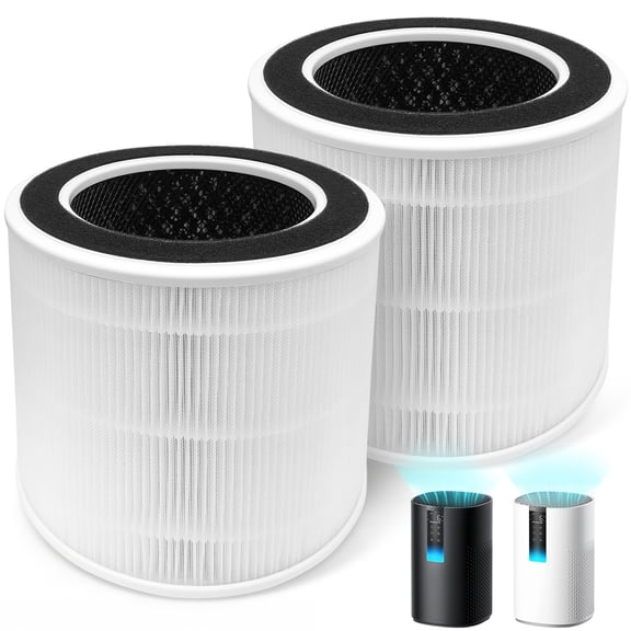 2 Pack DR-HAP005S Replacement Filters Compatible with Dreo Air Purifier, True H13 HEPA Filter, All-Round Powerful Filtration (White)
