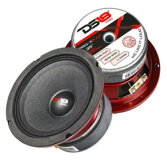 2 Pack DS18 5.25" Midrange Speaker 300 Watts Max Power 4 Ohm Car Audio Loudspeakers