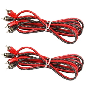 2 Pack DS18 6 ft 2 Channel Shielded Twisted Interconnect RCA Audio Video Cable Amp RCA6FT