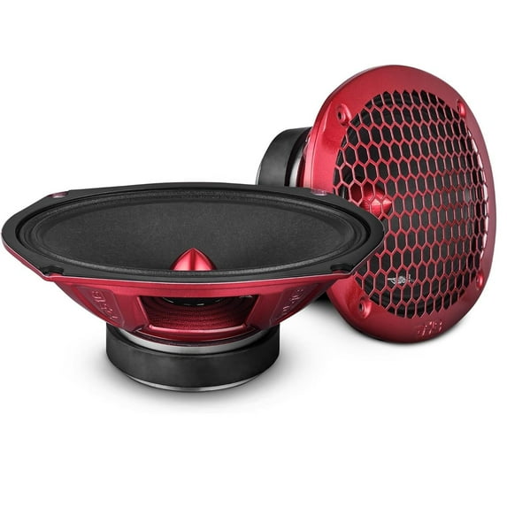 DS18 6 in x 9 in Red Midrange Loudspeaker 400 Watts Max 200 Watts RMS 4 Ohm Car Audio