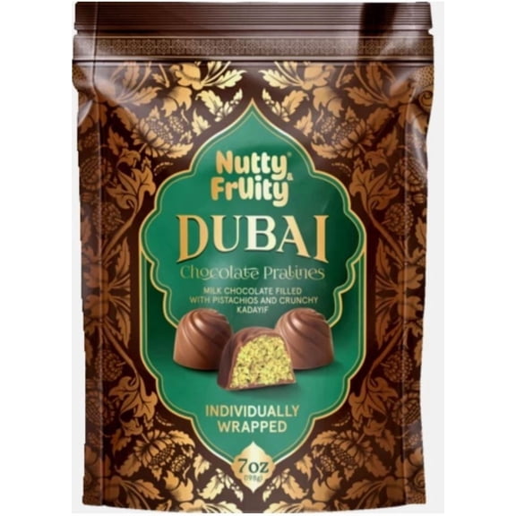2-Pack DUBAI CHOCOLATE PRALINES Nutty Fruity 7oz. Pistachios & Crunchy Kadayif