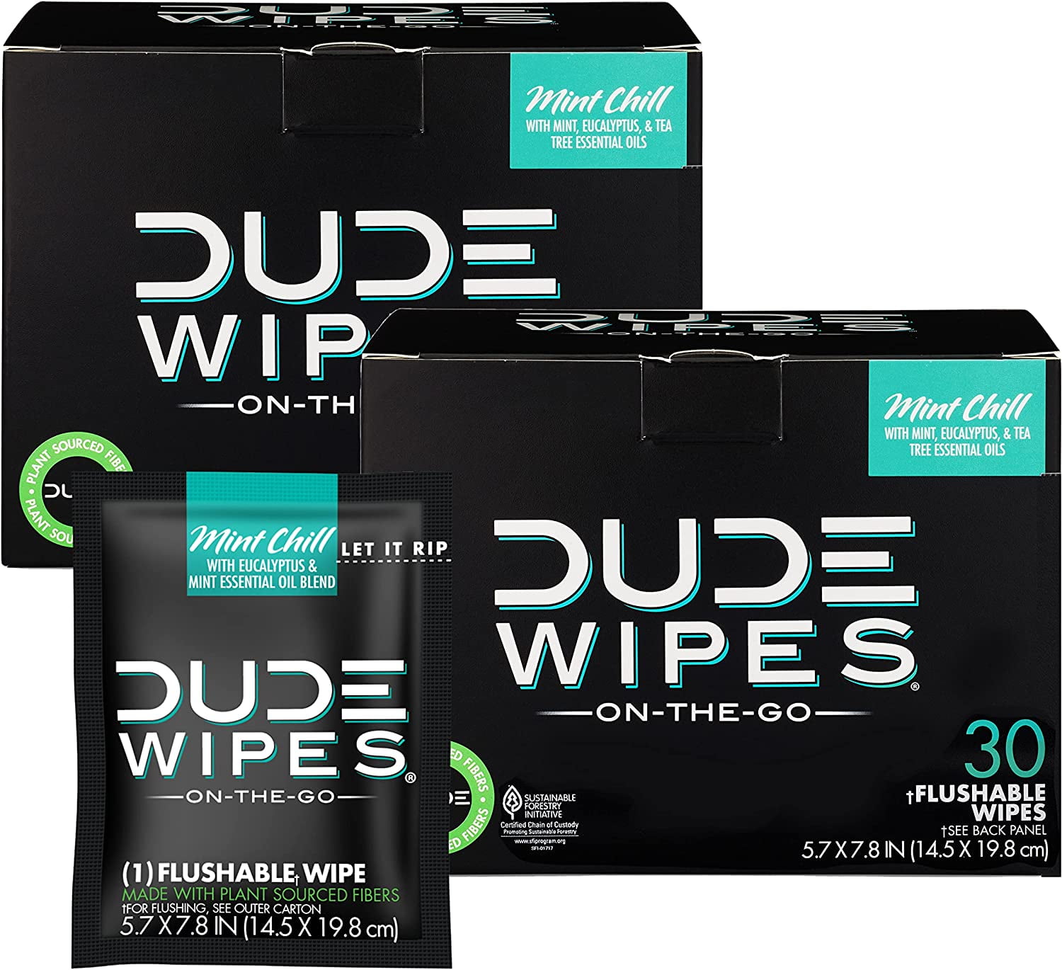 Dude Wipes Flushable Wipes, XL Wet Wipes for at Home Use, Herbal Relief, 144 Count