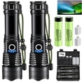 thumbnail image 1 of [2 Pack] DXIMRX 120000 Lumens Rechargeable Flashlights, Super Bright Flashlight with 5 Modes and Zoomable, IPX7 Waterproof, Usb LED Flashlight for Emergencies, Camping, Home, 1 of 11