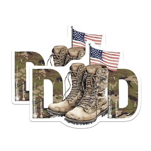 (2 Pack) Dad Military Boots Magnets Magnets - 5" On Longest Side - Made in USA - Sticks to Refrigerators & Metal Surfaces - MAG9003
