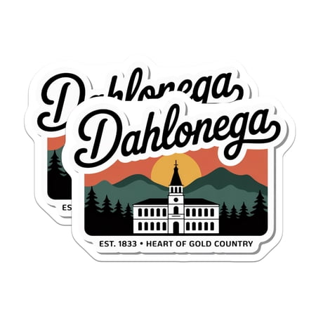 (2 Pack) Dahlonega Georgia City Magnets - Appalachian Mountains Gold Rush Souvenir - Historic Building Sunset Scenery Decor - 5 Inches On Longest Side - Thick Durable Magnet - Made in USA - MAG19046
