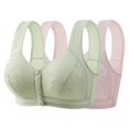 thumbnail image 1 of 2-Pack Daisy Bras for Older Women JIANLAI Women's Front Closure Floral Lace Bra, Wide Comfort Straps Full Coverage Everyday Bra, Easy Wear Wirefree Daily Support Bra, 1 of 7