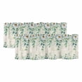 thumbnail image 1 of 2 Pack Daisy Eucalyptus Leaf Valance for Window Summer Flower Vintage Countryside Kitchen Valance Rod Pocket Short Curtain Topper Decorative Window Treatment for Living Room Bedroom 42"x18", 1 of 9