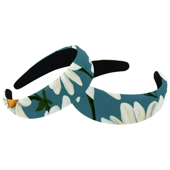 2 Pack Daisy Headbands -Wide Fashion Head Bands for Women and Girls