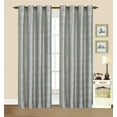thumbnail image 1 of 2 Pack Dana Gray Faux Silk 55"x84" Decorative Window Curtain Panel with Geometric Embroidery Design in White/Silver and Grommets, 1 of 2