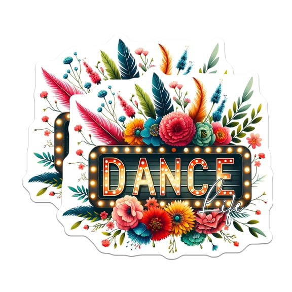 (2 Pack) Dance Life Magnets - Floral Design - Colorful Decor Magnets - 5" On Longest Side - Premium Magnet - for Cars, Refrigerators, Toolboxes, Lockers - Made in USA - MAG16049