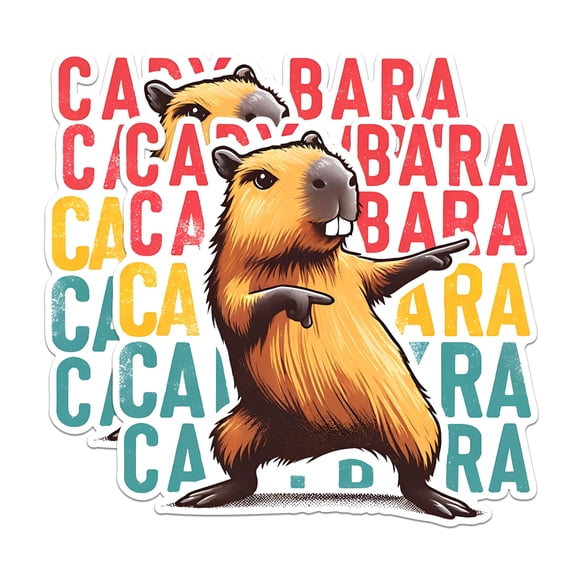 (2 Pack) Dancing Capybara Magnets - Cute Animal Magnets - Fun Capybara Fridge Magnets- 5" On Longest Side - for Fridges, Toolboxes, Cars - Made in USA - MAG2677