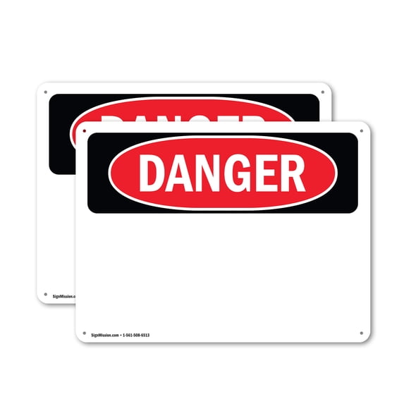 (2 Pack) Danger Blank Write-On OSHA Danger Sign 14 Inch X 10 Inch Indoor / Outdoor Rust-Free Aluminum Metal Signs for Workplace, Workshop, and Construction Site, Made in the USA