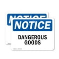 thumbnail image 1 of (2 Pack) Dangerous Goods OSHA Notice Sign 7 Inch X 5 Inch Vinyl Label Decal Sticker Weather Resistant, UV Protected for Workplace, Business, and Construction Site, Made in the USA, 1 of 7