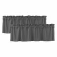 thumbnail image 1 of 2 Pack Dark Gray Valance for Window Solid Color Kitchen Valance Rod Pocket Short Curtain Topper Decorative Window Treatment for Living Room Bedroom 60"x18", 1 of 8