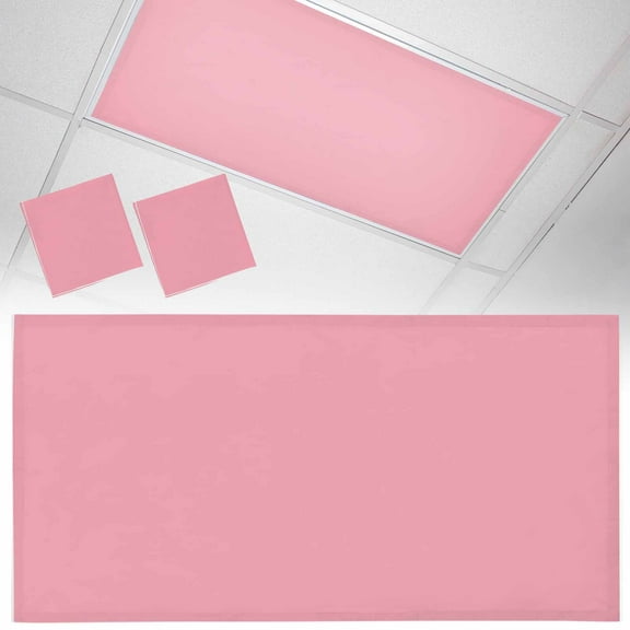 2 Pack Dark Pink Fluorescent Light Covers for Ceiling Lights Solid Color Magnetic Ceiling Light Covers Overhead Light Filters for Office Classroom Home