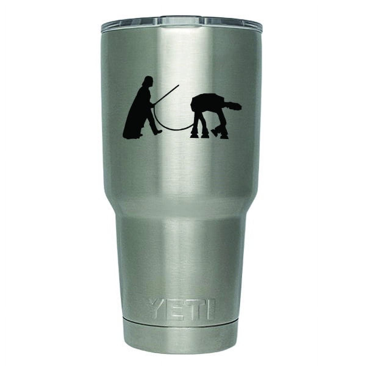 2 Pack Darth Vader Walking AT AT Star Wars Inspired Decal Sticker DECAL ONLY CUP NOT INCLUDED 3 Inches Black Vinyl Yeti RTIC Orca Ozark Trail