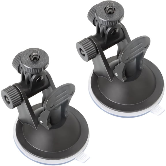 2 Pack Dash Cam Suction Cup Mount with 1/4 Screw Thread Windshield Camera Holder Stand for Car Dashcam GPS Driving DVR Action Camcorder Phone Bracket Video Recorder