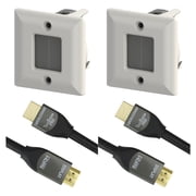 2 Pack DataComm Electronics 45-0006-WH Hole Saw Plate White & 2 Pack 46-1806-BK 18Gbps HDMI Cable 6ft