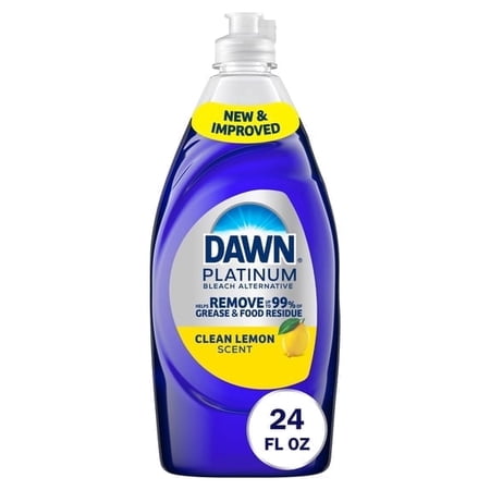2 Pack - Dawn Platinum Dish Soap Bleach Alternative Clean Lemon, 24oz