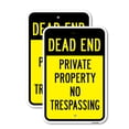 thumbnail image 1 of (2 Pack) Dead End Private Property No Trespassing | 18" X 24" Heavy-Gauge Aluminum Sign | Rust Free Aluminum, Weather Resistant, Waterproof, Fade Resistant, 2 Pre-drilled Holes, 1 of 4