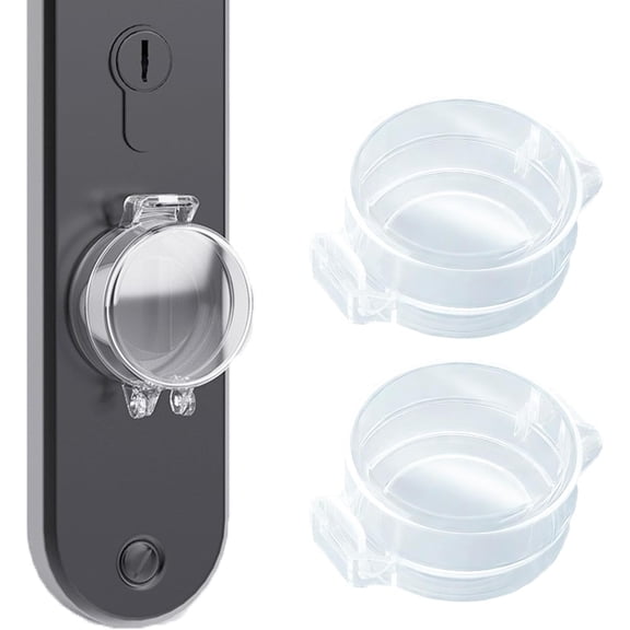 2 Pack Deadbolt Child Safety Lock Cover, Child Proof Door Knob Cover, Door Safety Deadbolt Lock for Kids (Transparent)