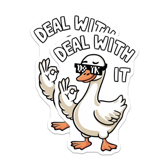 (2 Pack) Deal with It Goose Magnets - Funny Animal Magnets - Meme Magnets for Fridge or Locker - 5" On Longest Side - for Cars, Fridges, Toolboxes - Made in USA - MAG4612