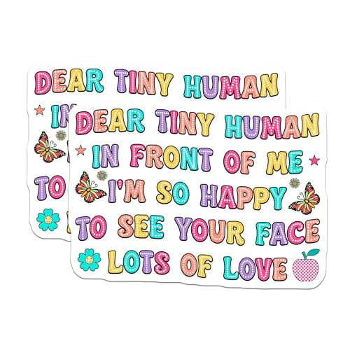(2 Pack) Dear Tiny Human Magnets Magnets - I'm So Happy to See Your Face - Lots of Love - 5" On Longest Side - Made in USA - Sticks to Refrigerators & Metal Surfaces - MAG9122