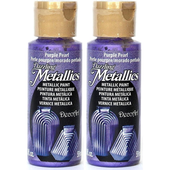 2-Pack - Decoart Dazzling Metallics Acrylic Paints 2oz-Purple Pearl