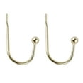 thumbnail image 1 of 2 Pack Decorative Curtain Holdbacks, 6.1 Inch Metal Curtain Tiebacks Wall Mounted, White Modern Drapery Holder Hooks with Hardware, No Drill Wall Hooks for Drapes Towels, 1 of 8