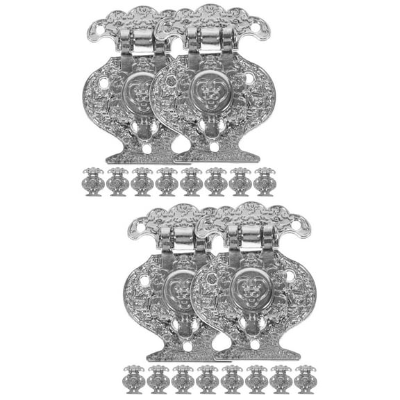2 Pack Decorative Silver Latches Round Hasp Clasp Lock Antique Pet Door