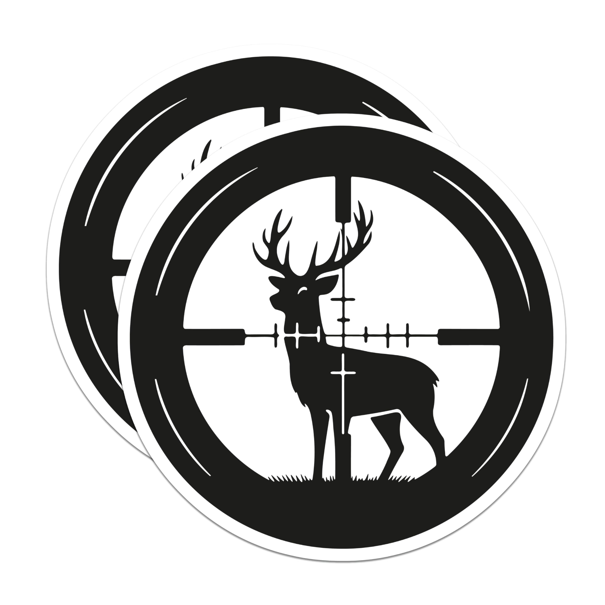 (2 Pack) Deer Hunting Stickers - Rifle Scope Buck - Wildlife Hunter ...