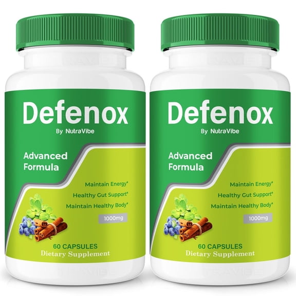 (2 Pack) Defenox Natural Daily Pill Formula Designed to align with Fitness Goals, Support active Lifestyle & Body Balance | Just 2 Easy-to-Swallow Pills Daily (120 Capsules)