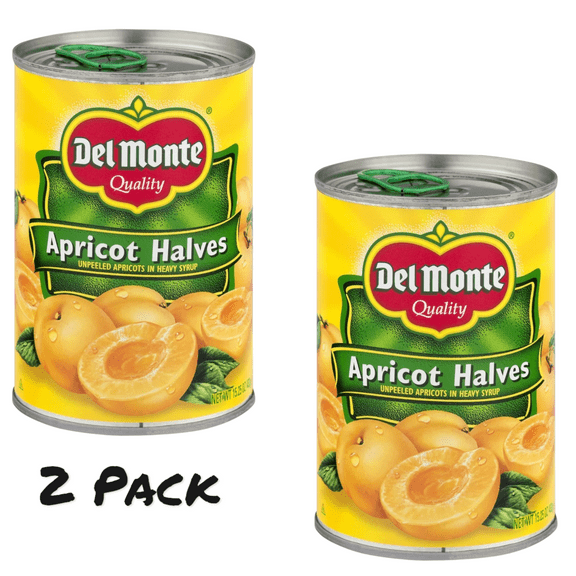 ( 2 Pack ) Del Monte Apricot Halves, Heavy Syrup, Canned Fruit, 15.25 oz Can