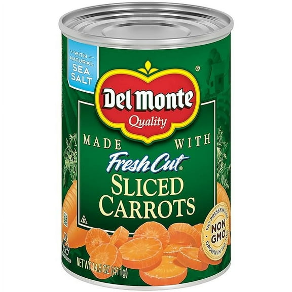 2-Pack Del Monte Canned Fresh Cut Sliced Carrots, 14.5 Ounce (Pack of 1)