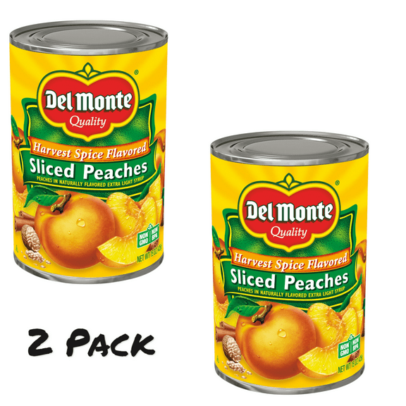 ( 2 Pack ) Del Monte Canned Harvest Spice Sliced Peaches, 15 oz Can