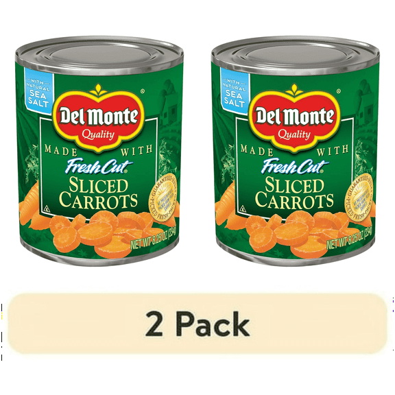 (2 Pack) Del Monte Fresh Cut Sliced Carrots with Sea salt 8.25 oz
