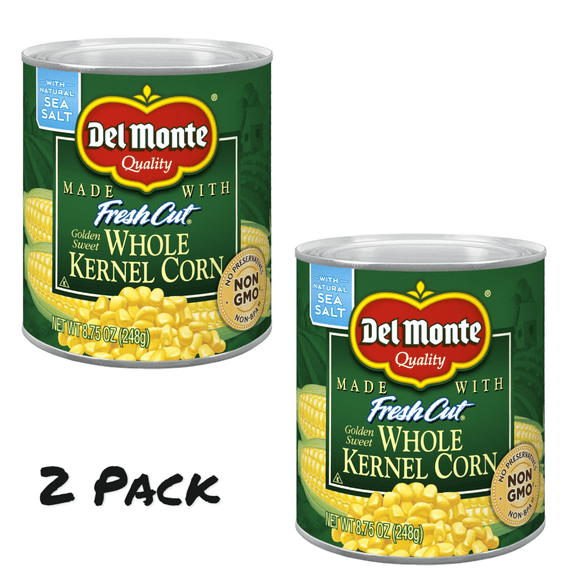 ( 2 Pack ) Del Monte Golden Sweet Whole Kernel Corn, 8.75 oz Can