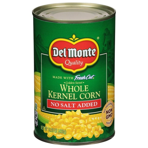 2 Pack - Del Monte No Salt Added Golden Sweet Whole Kernel Corn - 15.25 oz