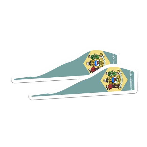 (2 Pack) Delaware State Flag Magnets - First State Symbol Souvenir - December 7 1787 History - 5 Inches On Longest Side - Thick Durable Magnet - Made in USA - MAG21269
