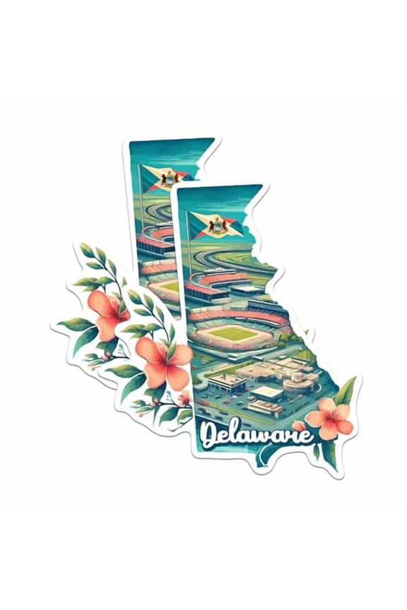 (2 Pack) Delaware State Shape Magnets - DE State Magnet - Choose from 50 States - 5" On Longest Side - Premium Magnet - for Cars, Refrigerators, Toolboxes - Made in USA - MAG1245