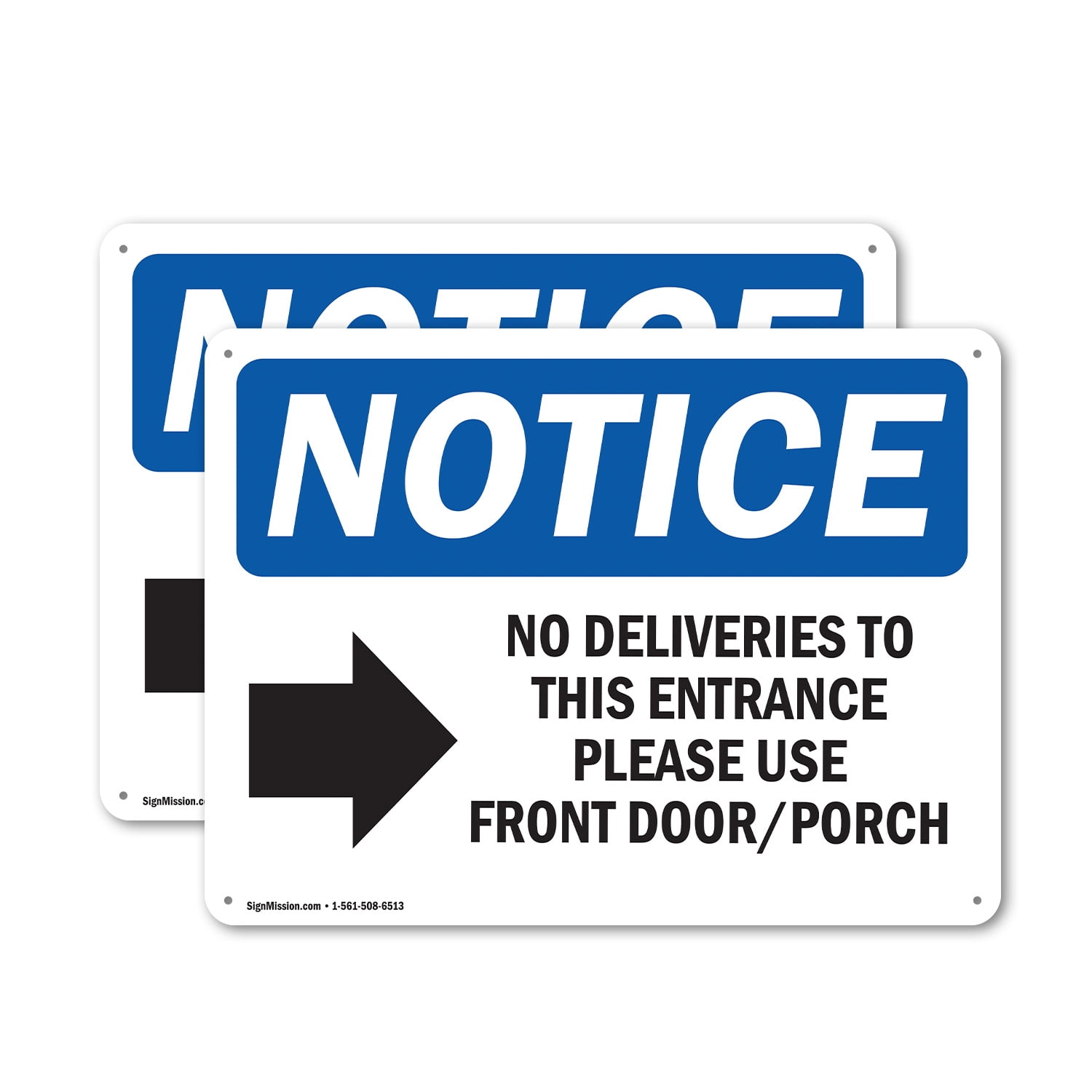 (2 Pack) No Deliveries To This Entrance OSHA Notice Sign 10 Inch X 7 ...