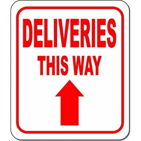 2 Pack Deliveries This Way - Forward Arrow Outdoor Sign, Delivery Driver Delivery Instructions for My Packages from Amazon, FedEx 8"x12"