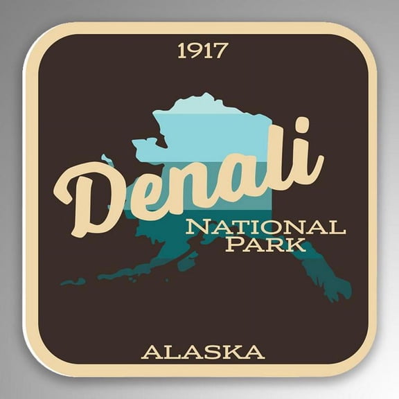2-Pack Denali National Park Decal Sticker | 4-Inches By 4-Inches | Vinyl Sticker | UV Protective Laminate | PD986